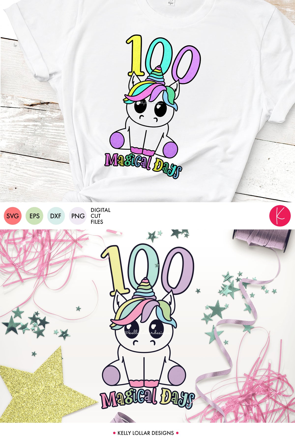 100 Magical Days Unicorn | SVG DXF EPS PNG Cut Files