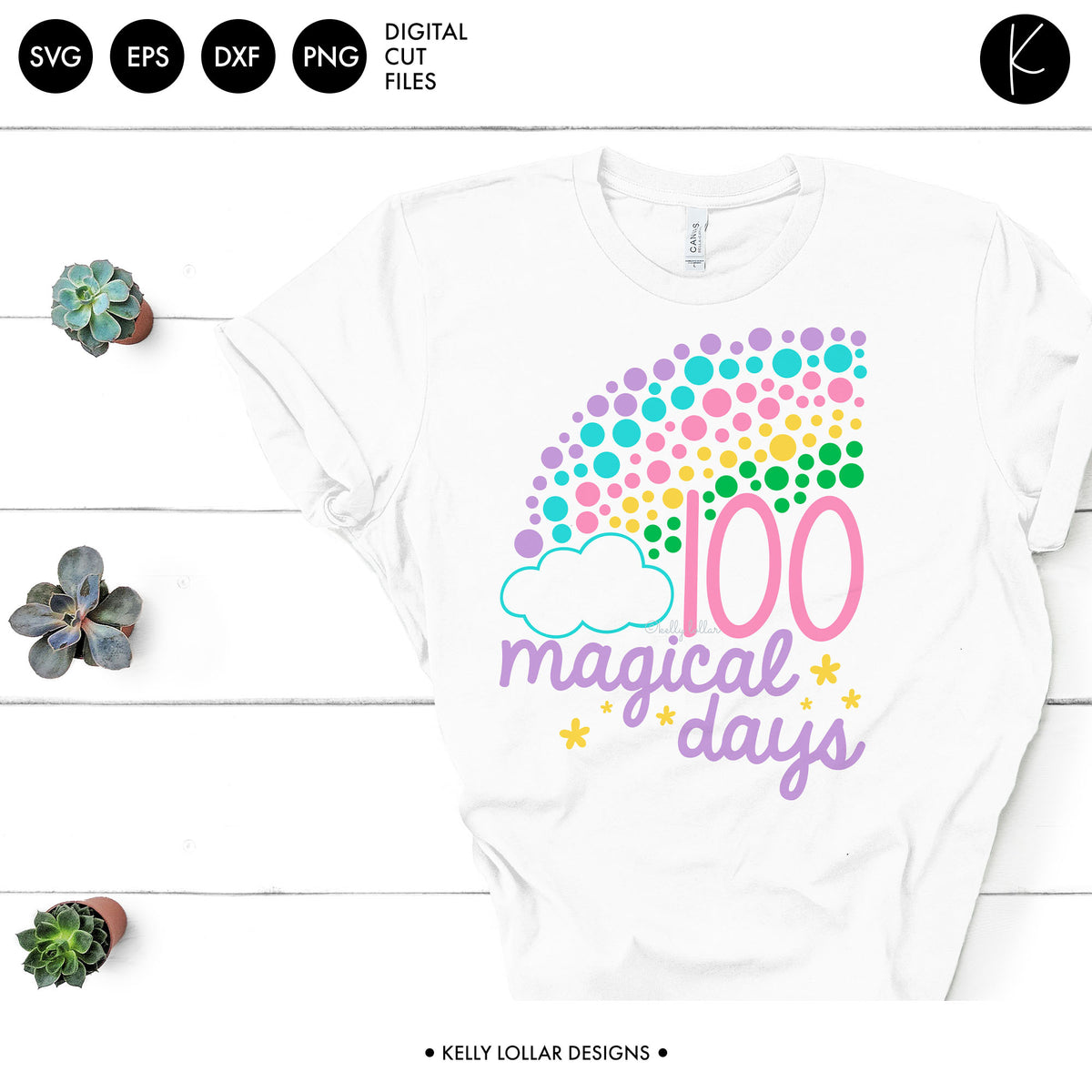 100 Magical Days Rainbow | SVG DXF EPS PNG Cut Files
