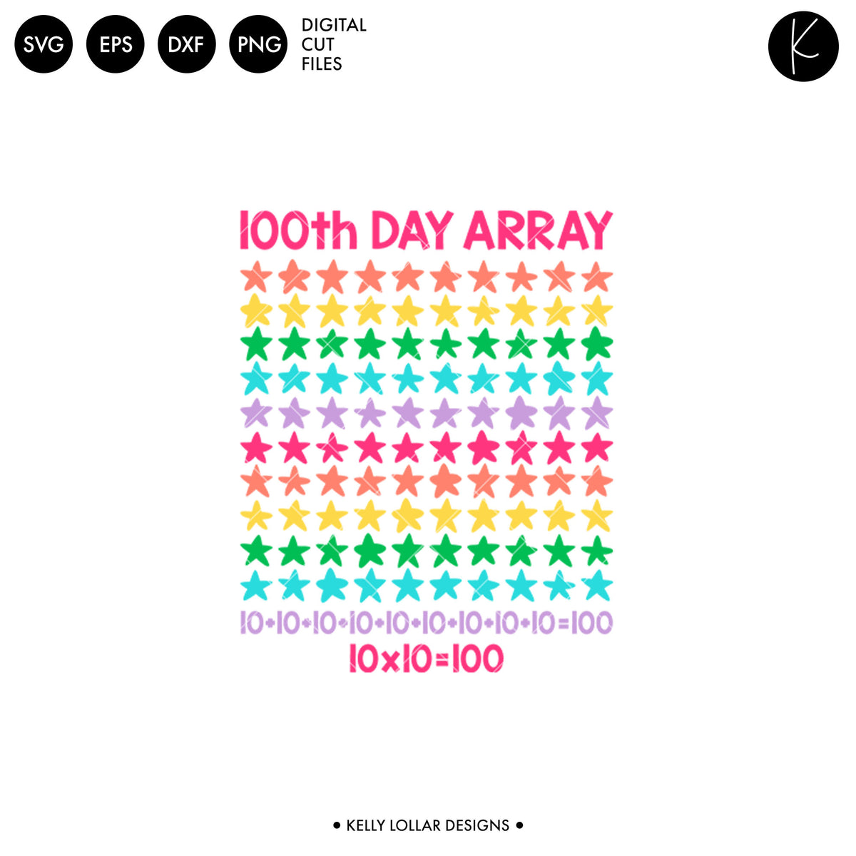 100th Day Array | SVG DXF EPS PNG Cut Files