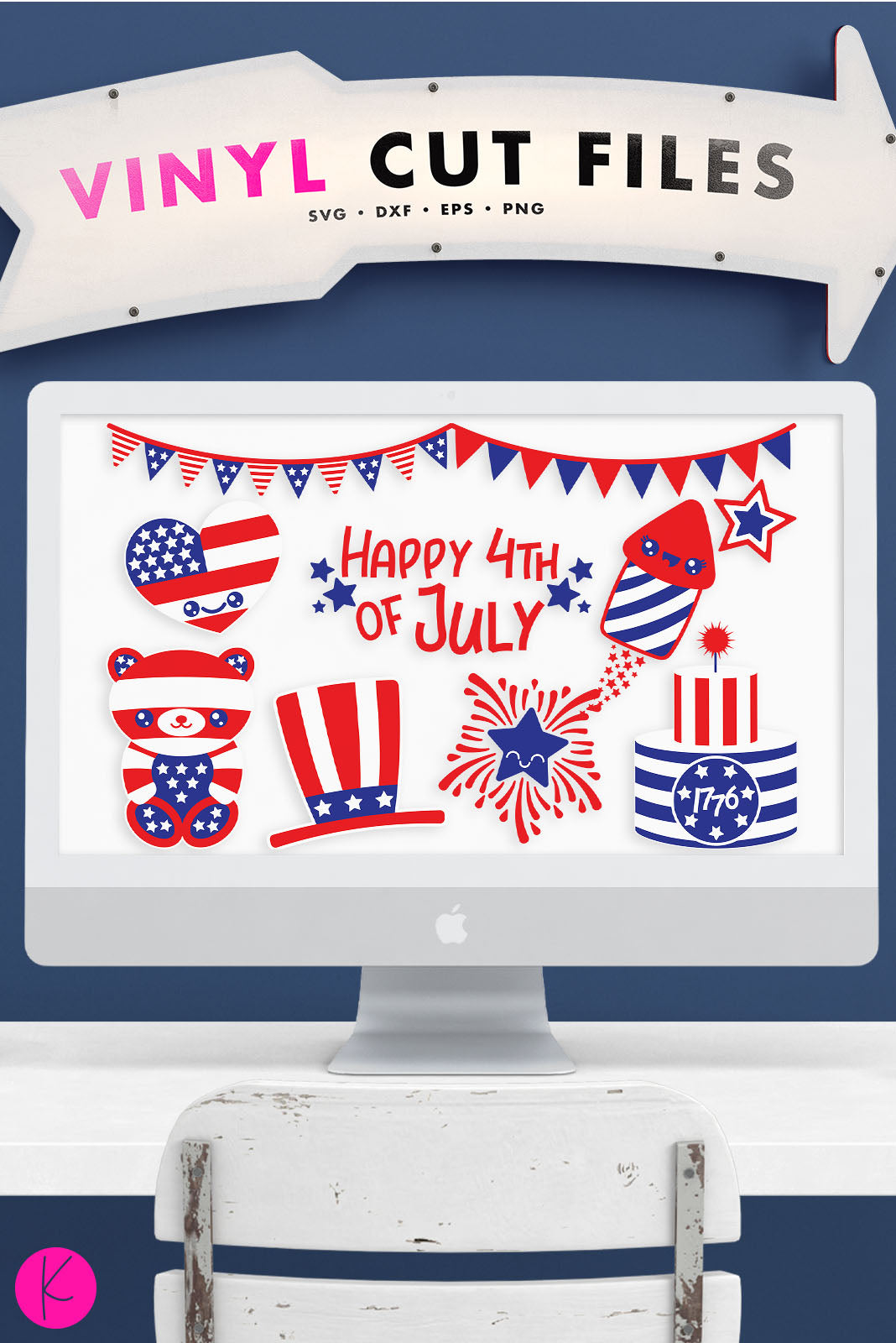 4th of July Character Pack | SVG DXF EPS PNG Cut Files