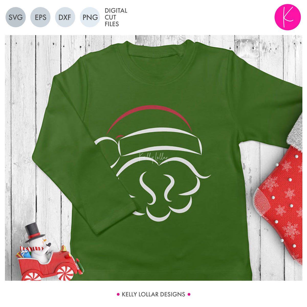 Abstract Santa Design Abstract Santa Claus SVG Files| Kelly Lollar Designs