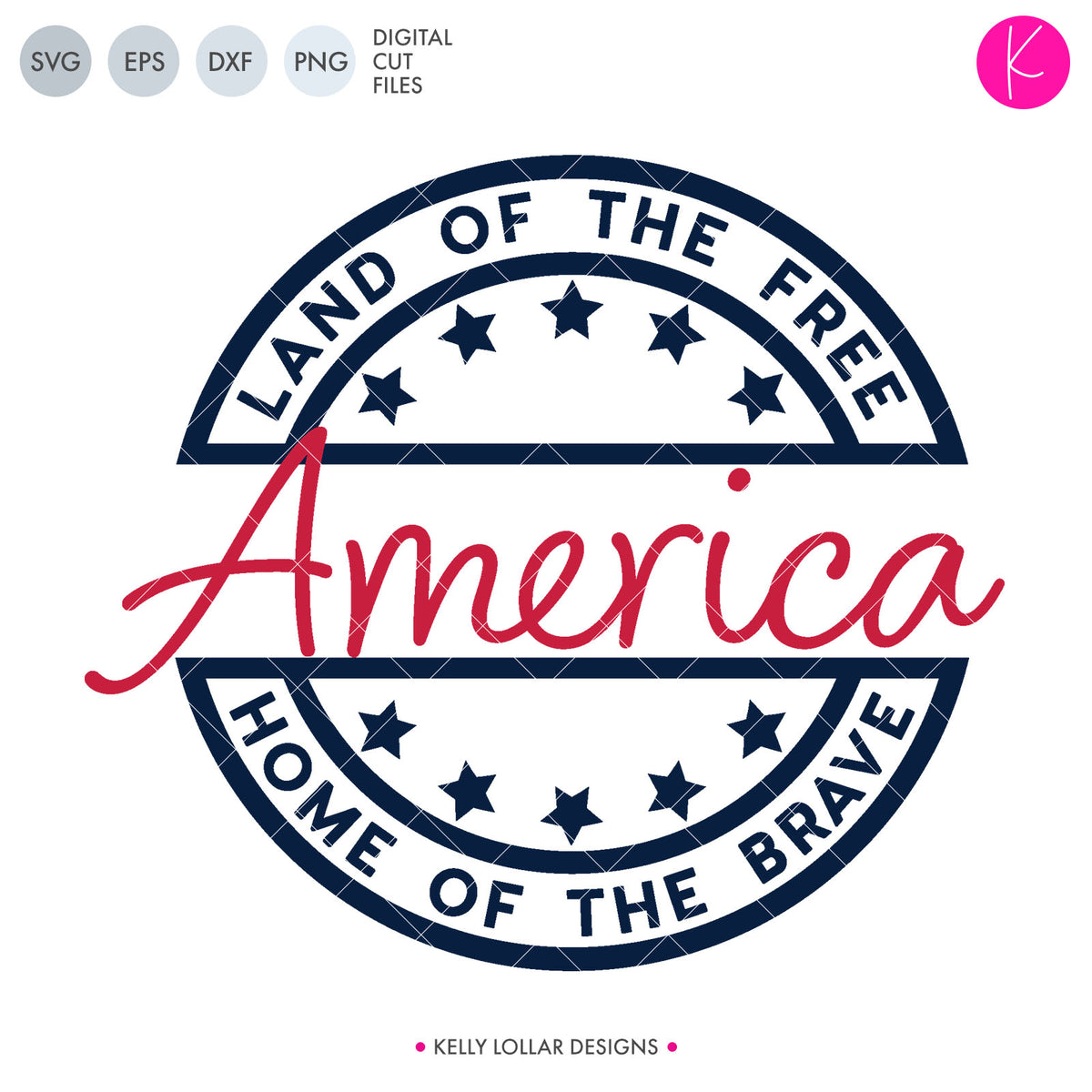 America: Land of the Free Home of the Brave | SVG DXF EPS PNG Cut Files