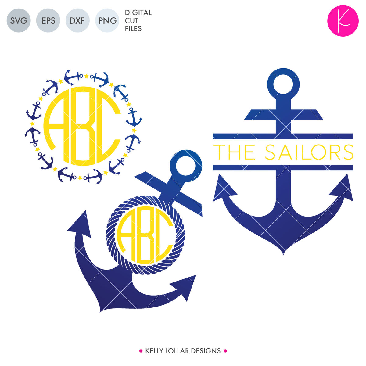 Anchor Monogram Pack 2 | SVG DXF EPS PNG Cut Files