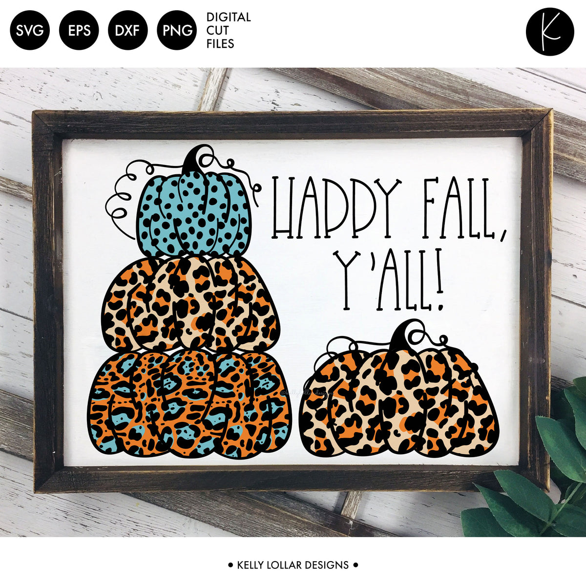 Animal Print Stacked Pumpkins | SVG DXF EPS PNG Cut Files