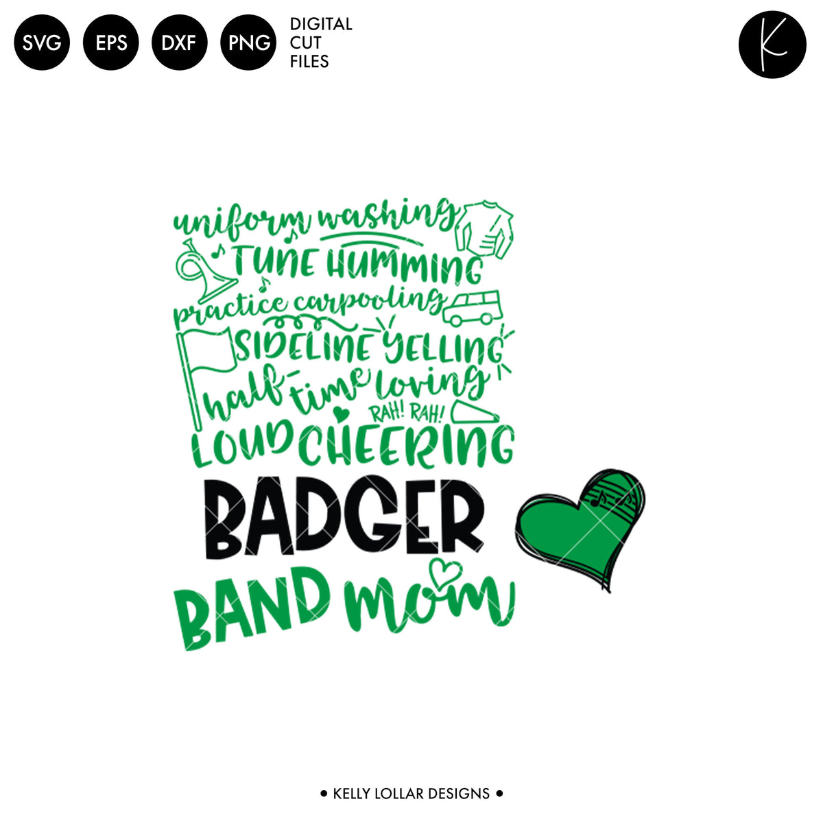 Badgers Band Bundle | SVG DXF EPS PNG Cut Files