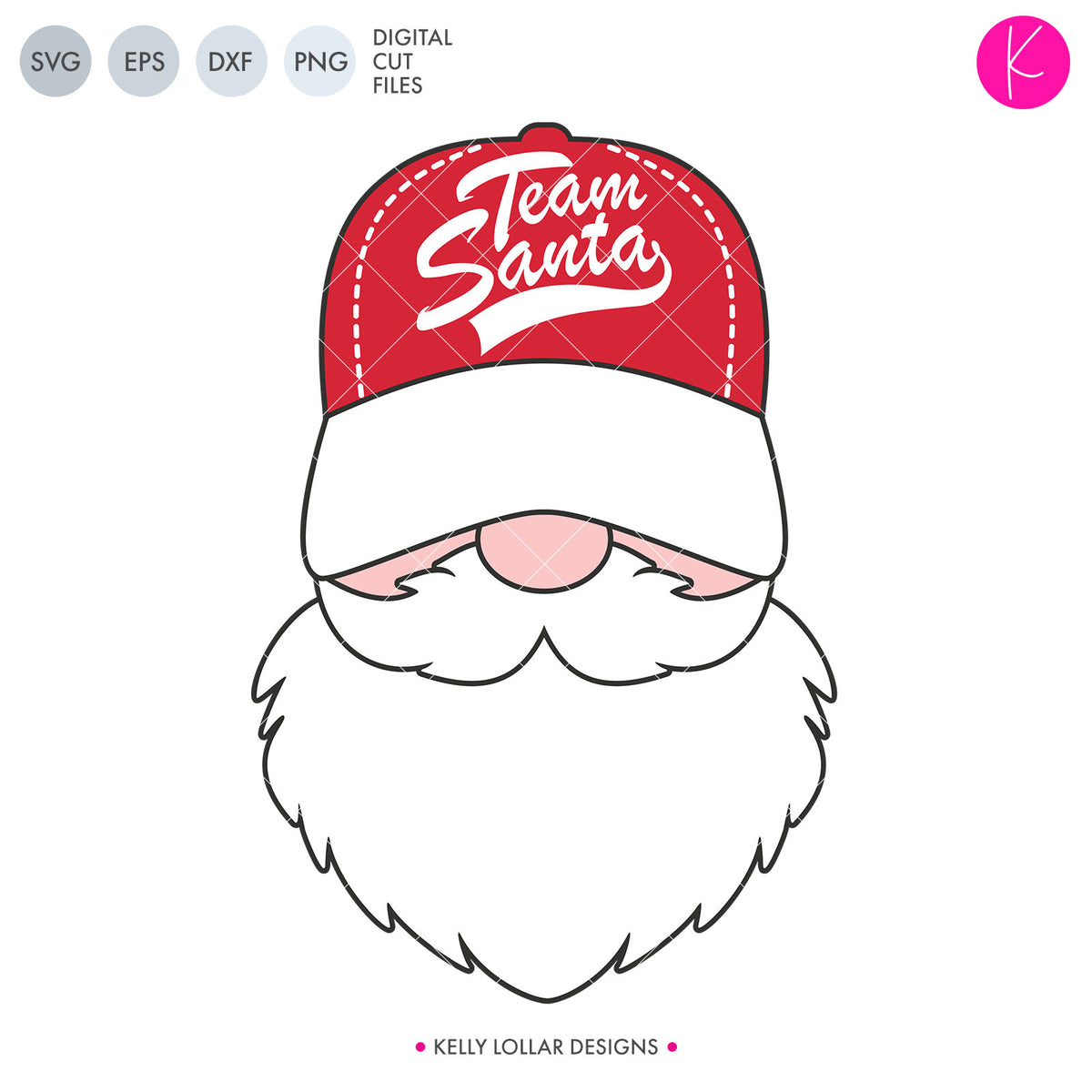 Baseball or Softball Santa Face | SVG DXF EPS PNG Cut Files
