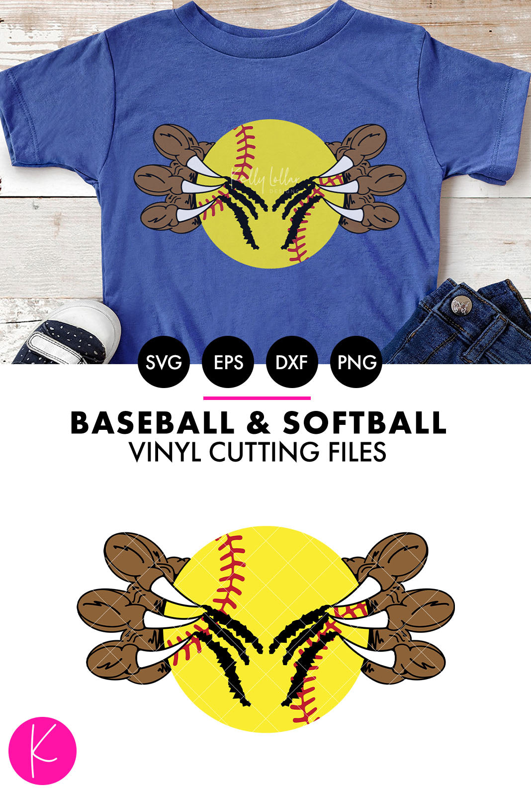 Baseball / Softball Talons | SVG DXF EPS PNG Cut Files