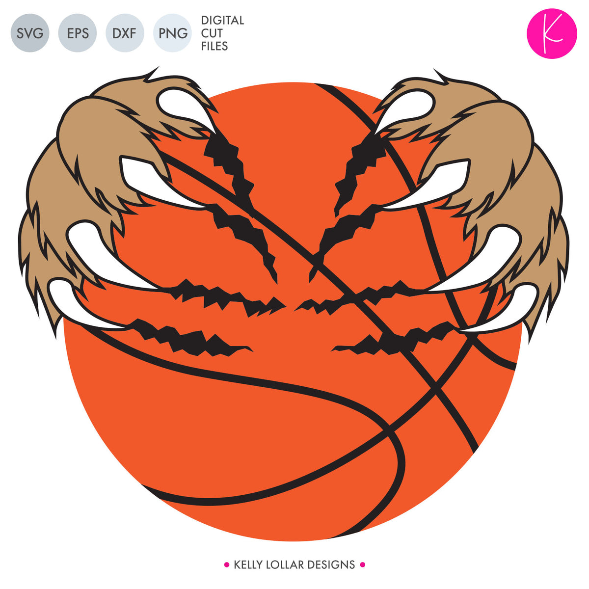 Basketball with Claws | SVG DXF EPS PNG Cut Files