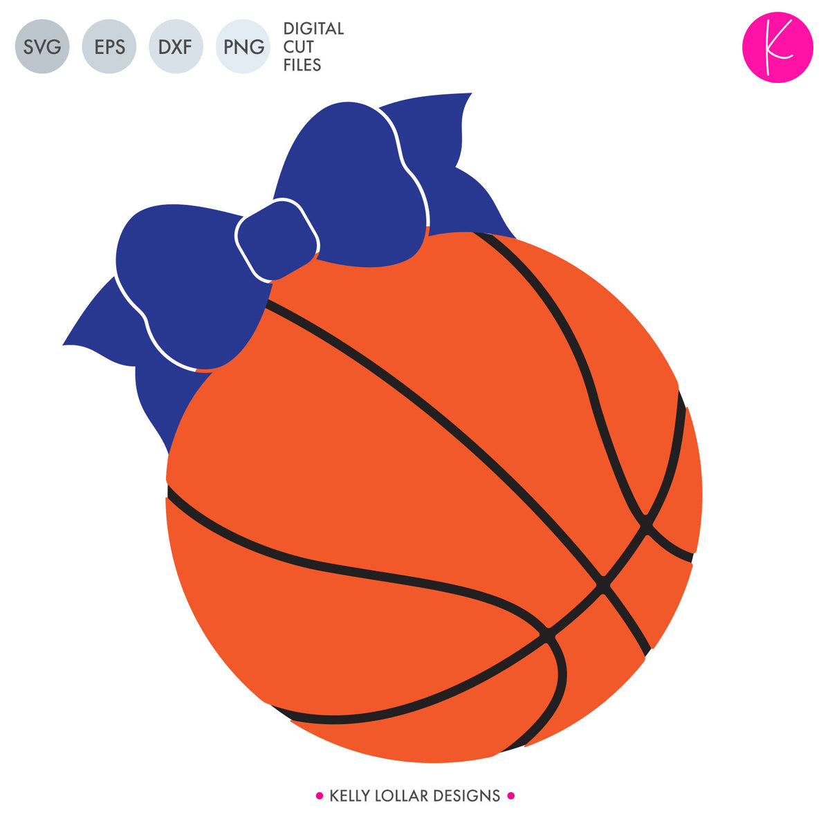 Basketball with Bow | SVG DXF EPS PNG Cut Files