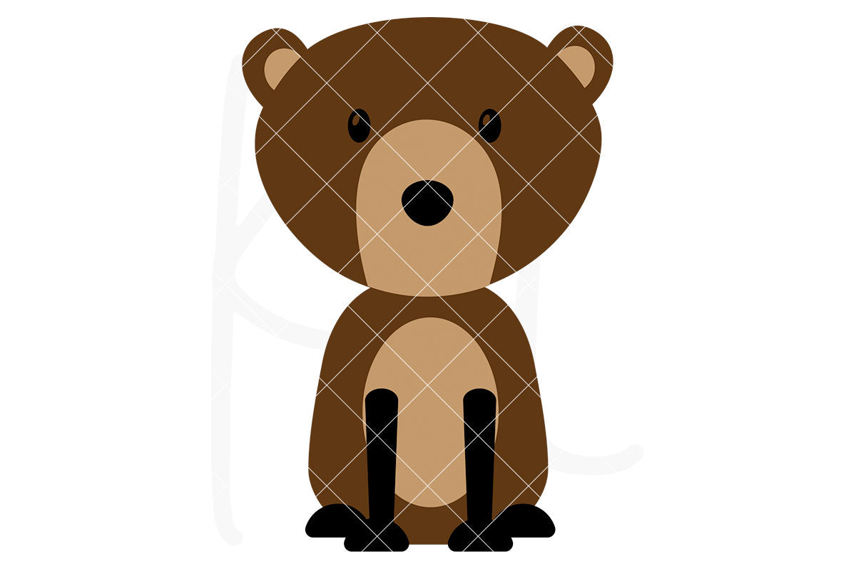 Bear svg file with 3 layers - also part of the Woodland Animal svg bundle