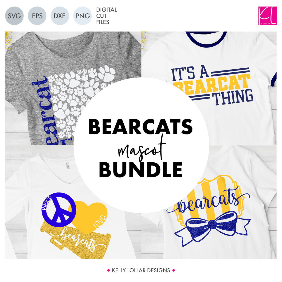 Bearcats Mascot Bundle | SVG DXF EPS PNG Cut Files