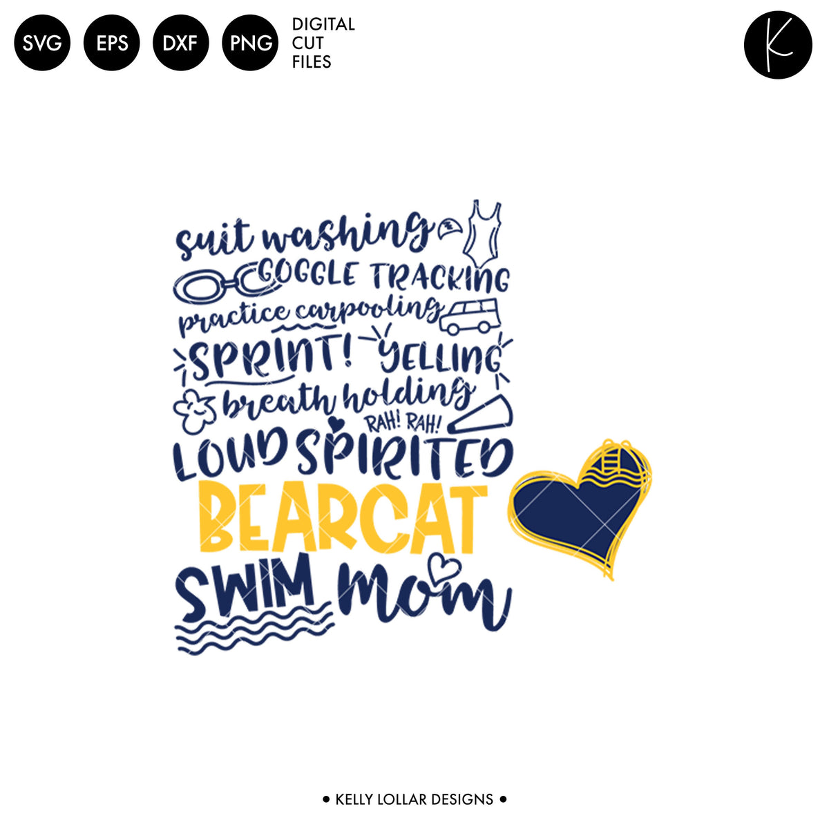 Bearcats Swim Bundle | SVG DXF EPS PNG Cut Files