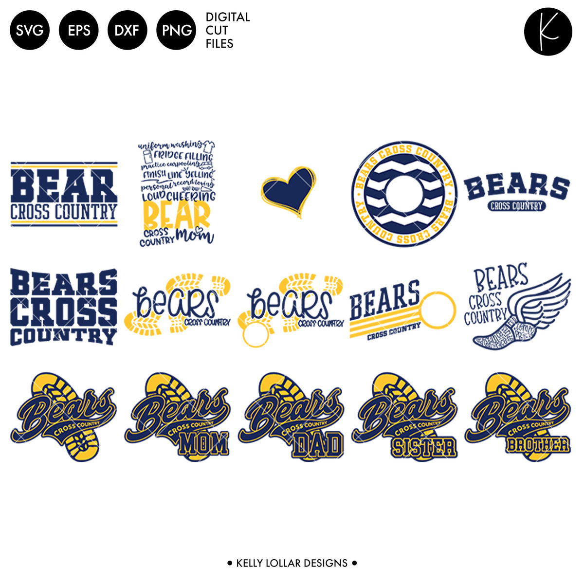 Bears Cross Country Bundle | SVG DXF EPS PNG Cut Files