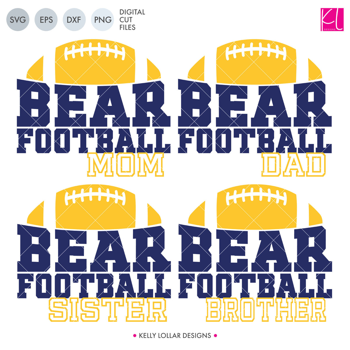 Bears Football Bundle | SVG DXF EPS PNG Cut Files