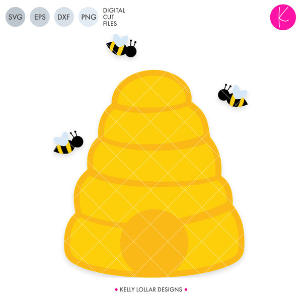 Beehive SVG DXF EPS PNG Cut Files | Kelly Lollar Designs
