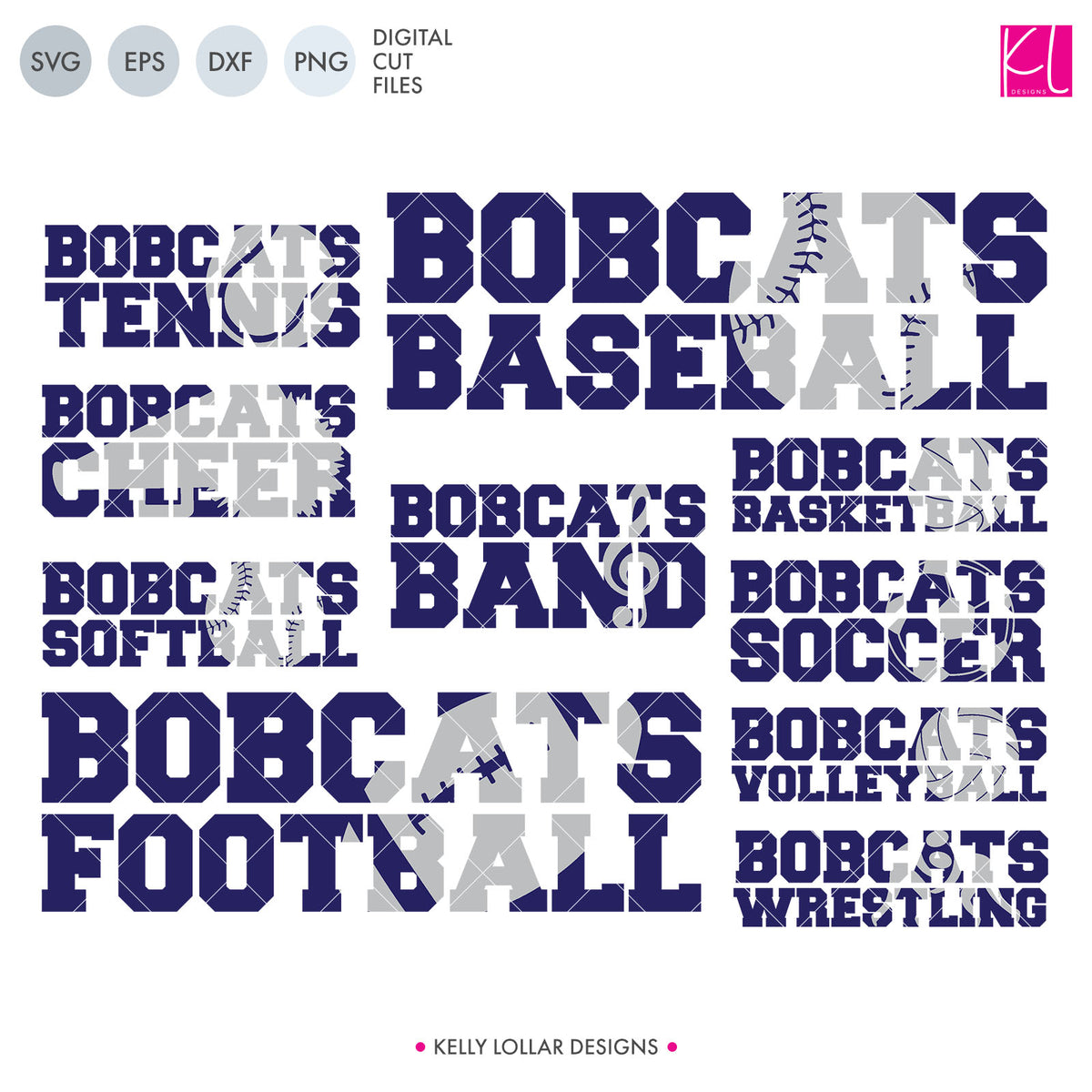 Bobcats Sports Pack | SVG DXF EPS PNG Cut Files