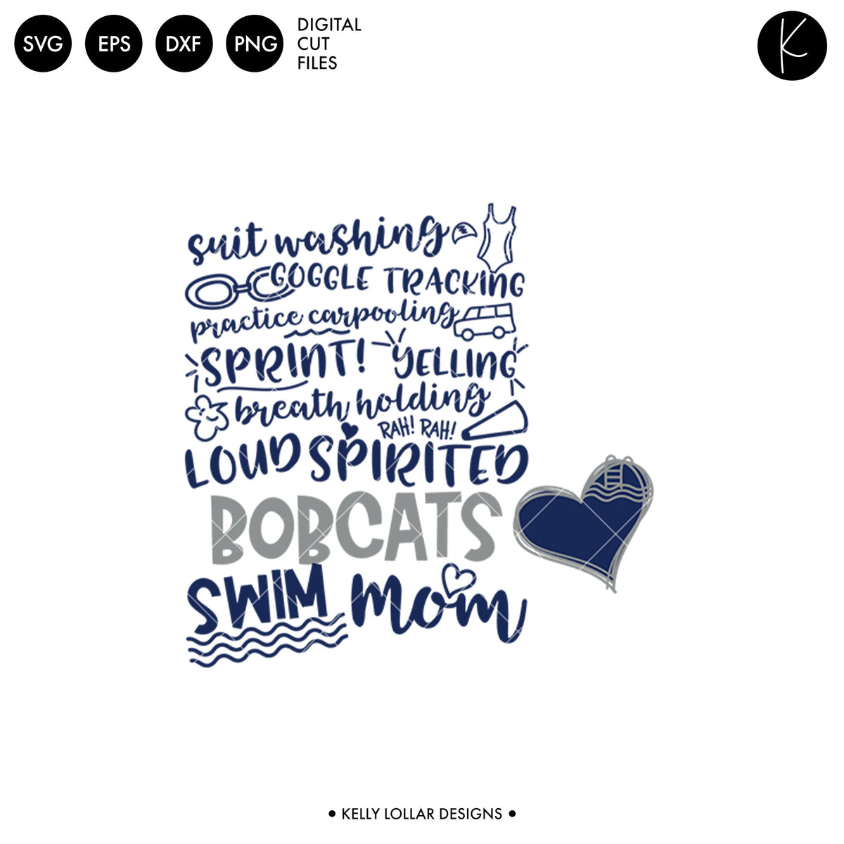 Bobcats Swim Bundle | SVG DXF EPS PNG Cut Files