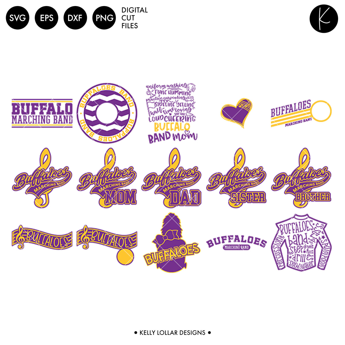 Buffaloes Band Bundle | SVG DXF EPS PNG Cut Files