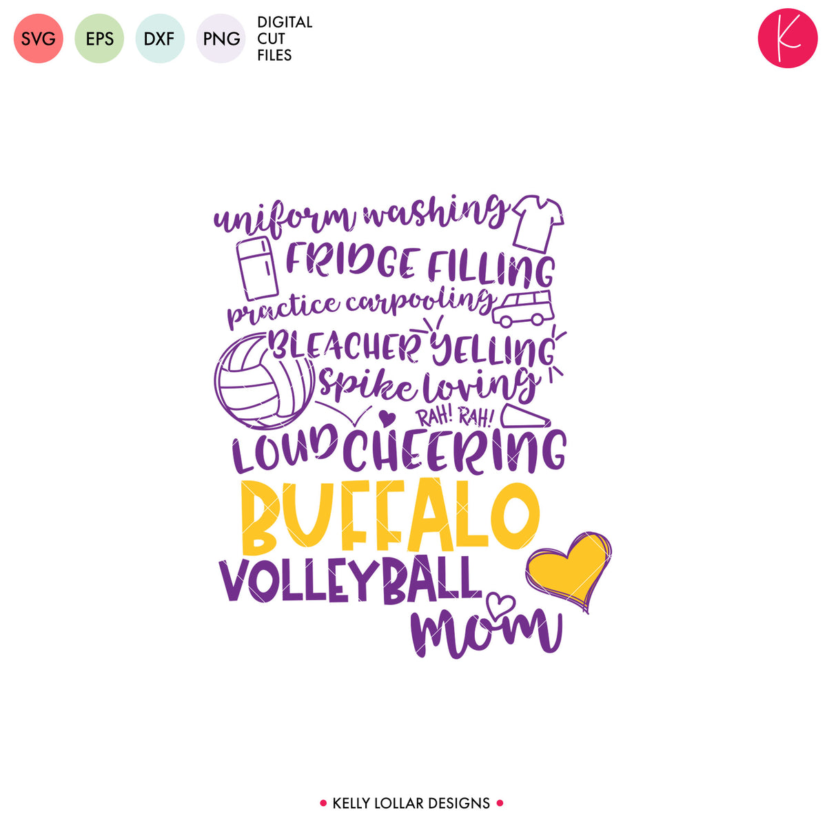 Buffaloes Volleyball Bundle | SVG DXF EPS PNG Cut Files