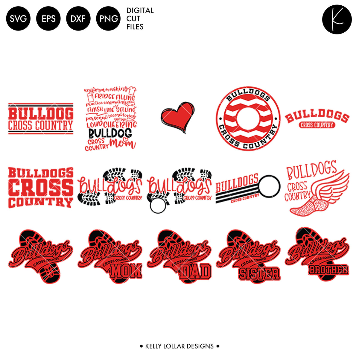 Bulldogs Cross Country Bundle | SVG DXF EPS PNG Cut Files