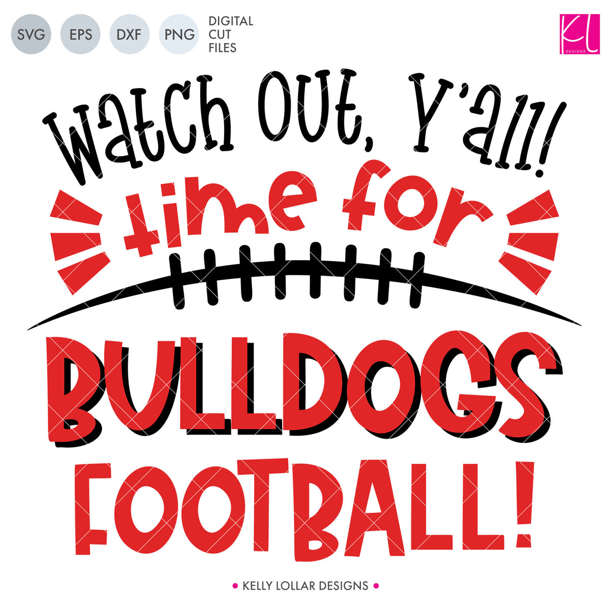 Bulldogs Football Bundle | SVG DXF EPS PNG Cut Files