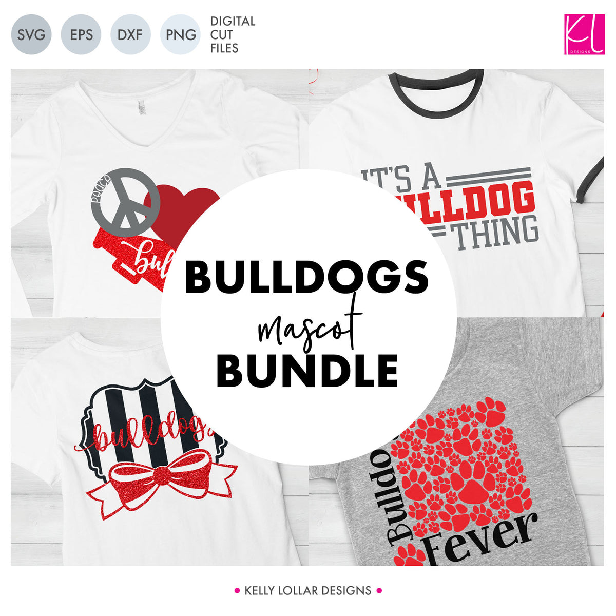 Bulldogs Mascot Bundle | SVG DXF EPS PNG Cut Files