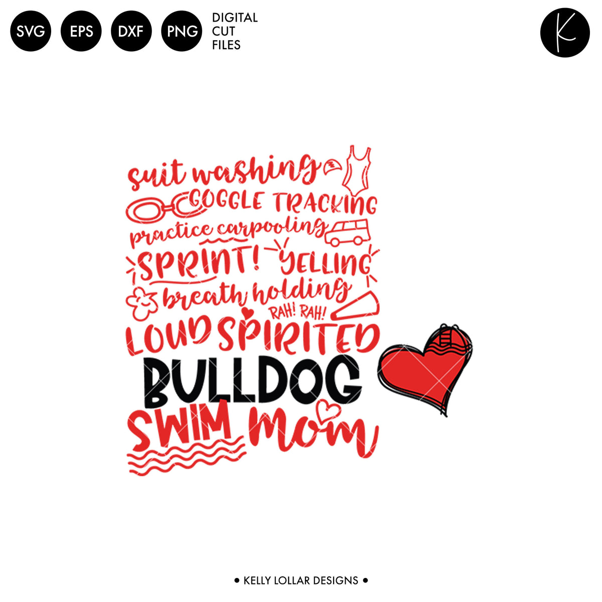 Bulldogs Swim Bundle | SVG DXF EPS PNG Cut Files