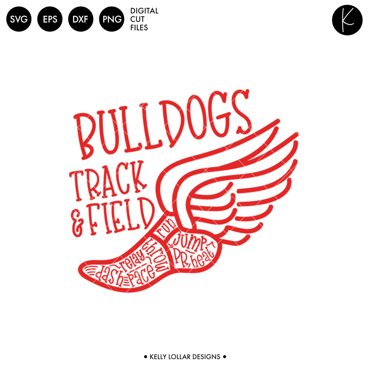 Bulldogs Track &amp; Field Bundle | SVG DXF EPS PNG Cut Files