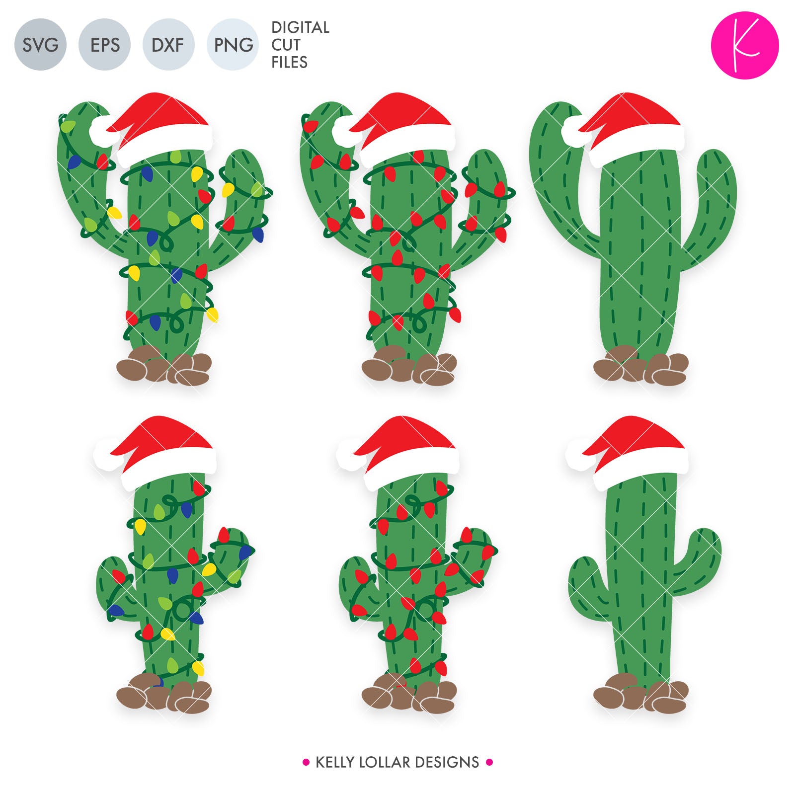 Christmas Cactus SVG Files | Kelly Lollar Designs