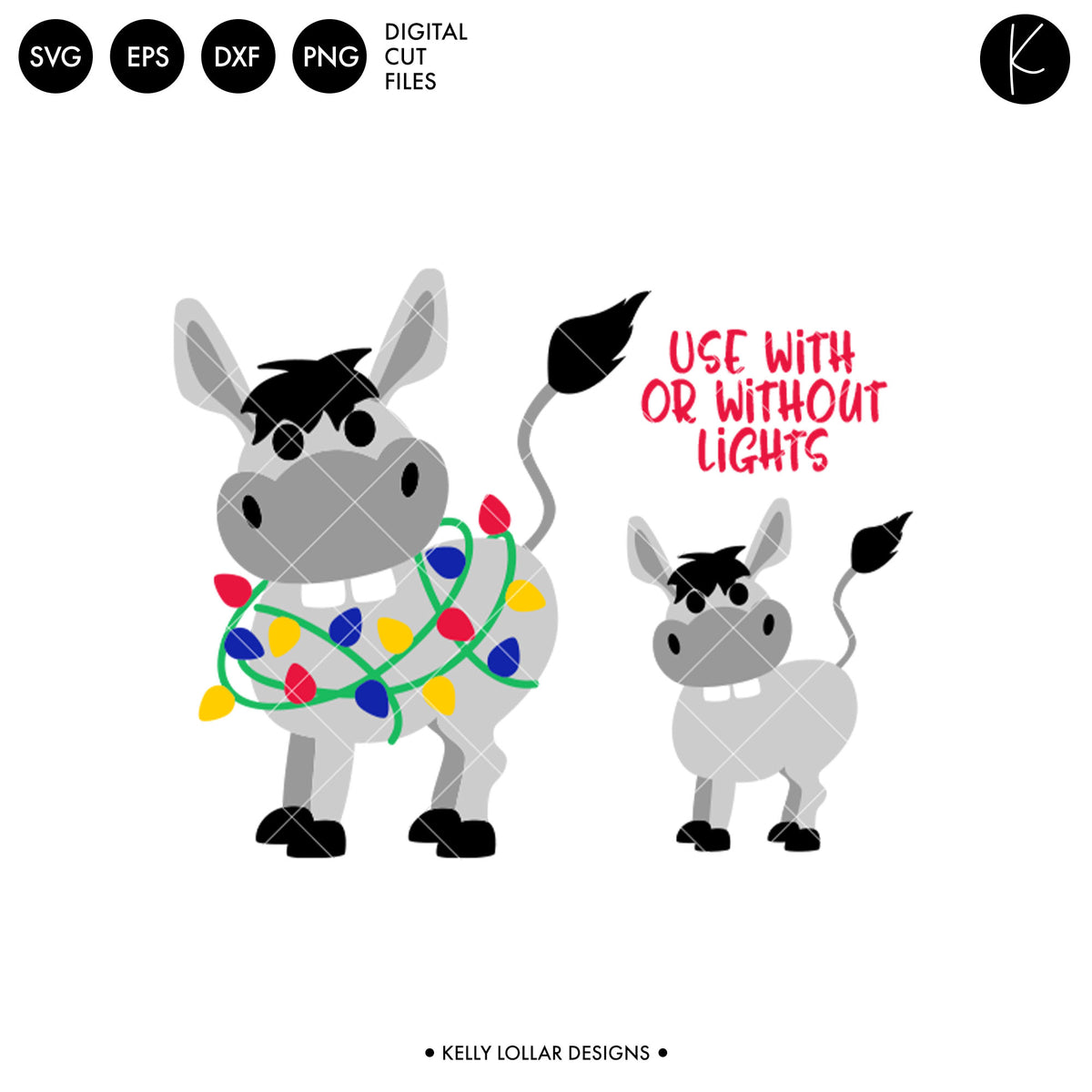 Christmas Donkey | SVG DXF EPS PNG Cut Files