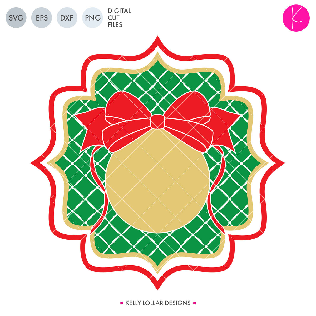 Christmas Ornament Monogram | SVG DXF EPS PNG Cut Files