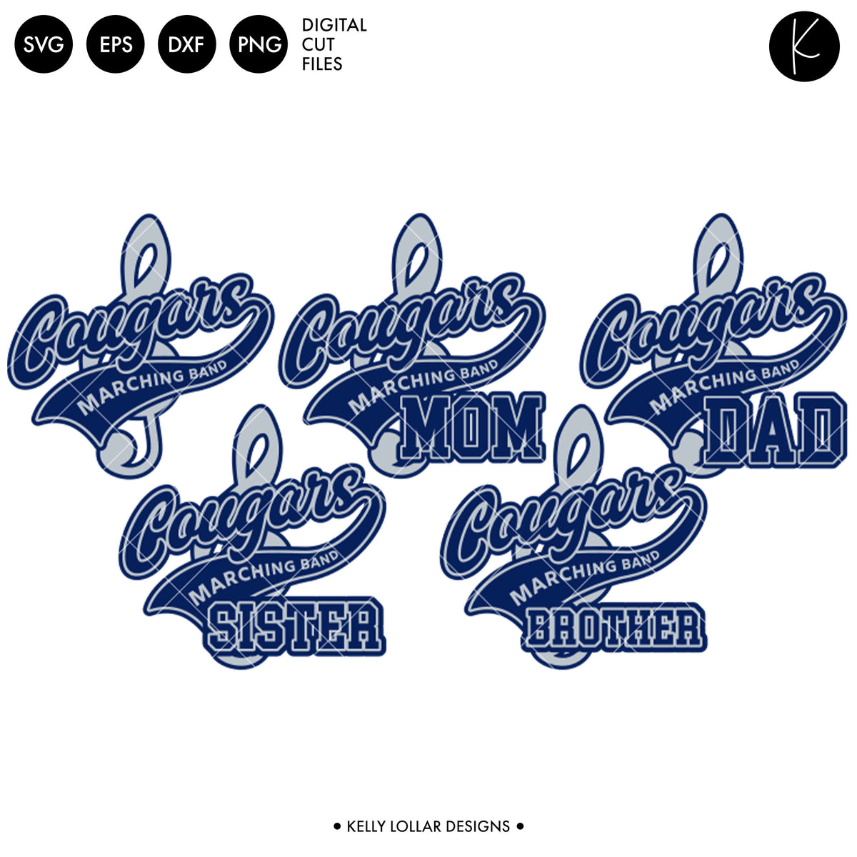 Cougars Band Bundle | SVG DXF EPS PNG Cut Files