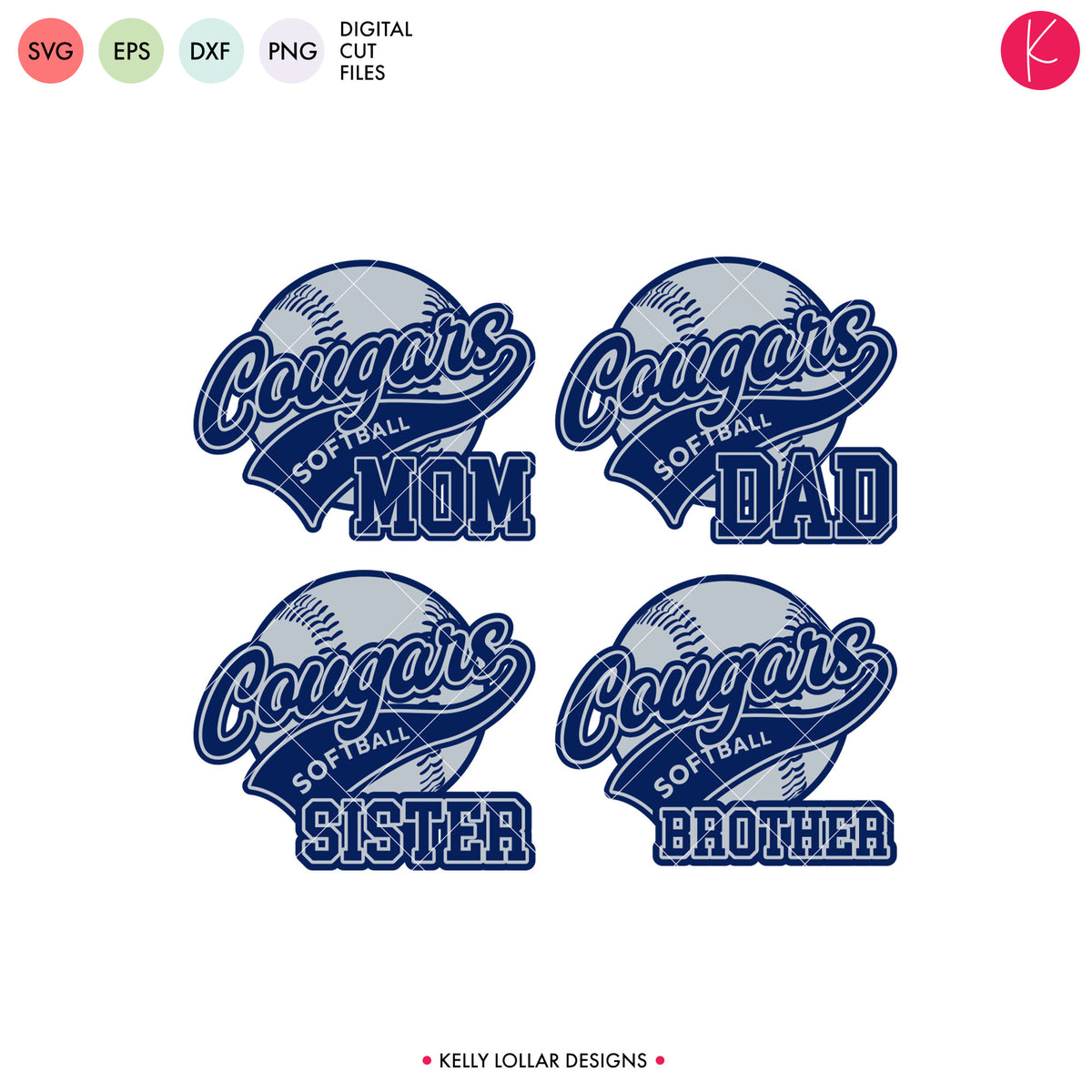 Cougars Baseball &amp; Softball Bundle | SVG DXF EPS PNG Cut Files