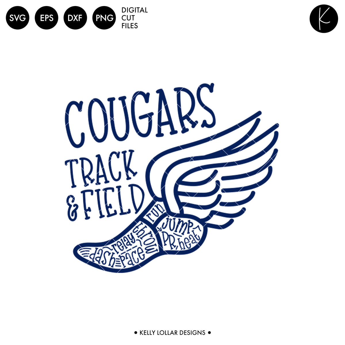 Cougars Track &amp; Field Bundle | SVG DXF EPS PNG Cut Files