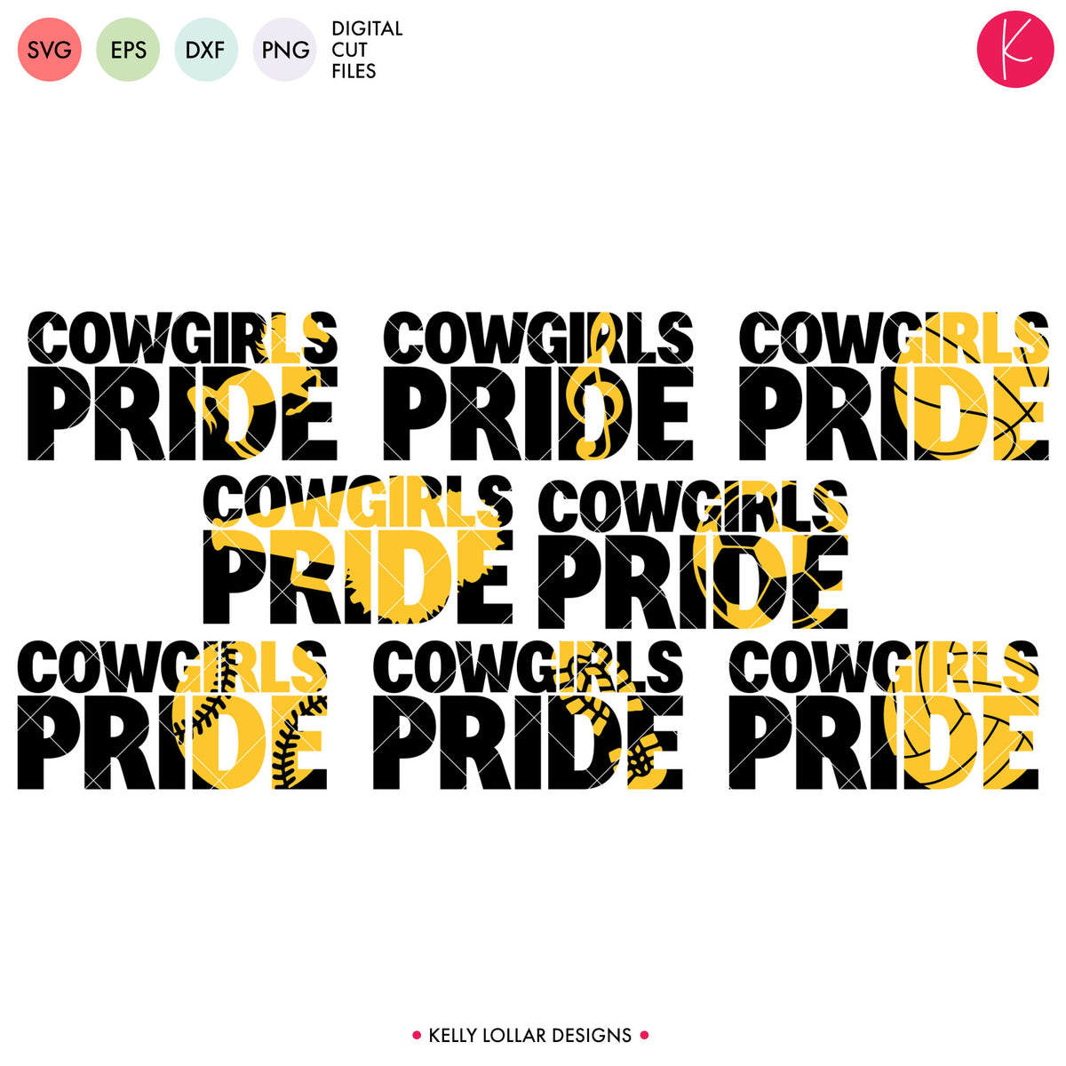 Cowboys &amp; Cowgirls Mascot Bundle | SVG DXF EPS PNG Cut Files