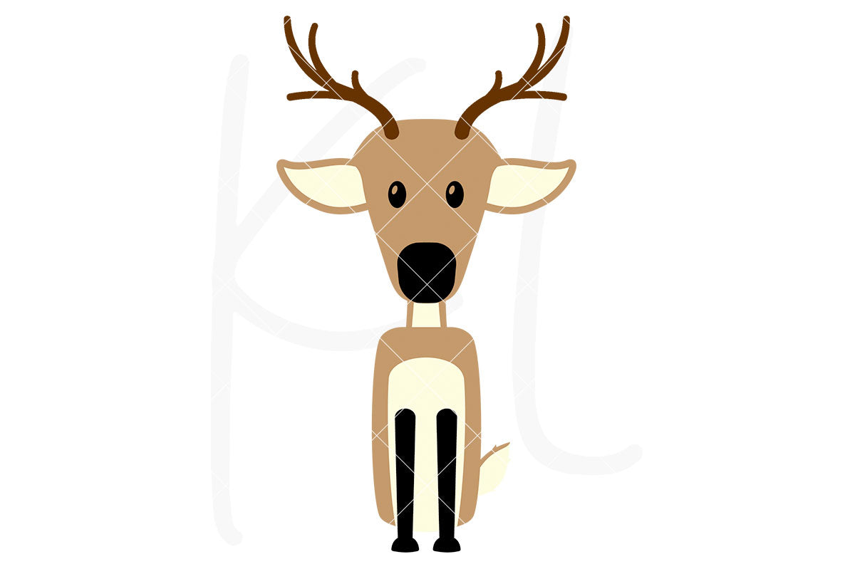 Deer svg file with 3 layers - also part of the Woodland Animal svg bundle