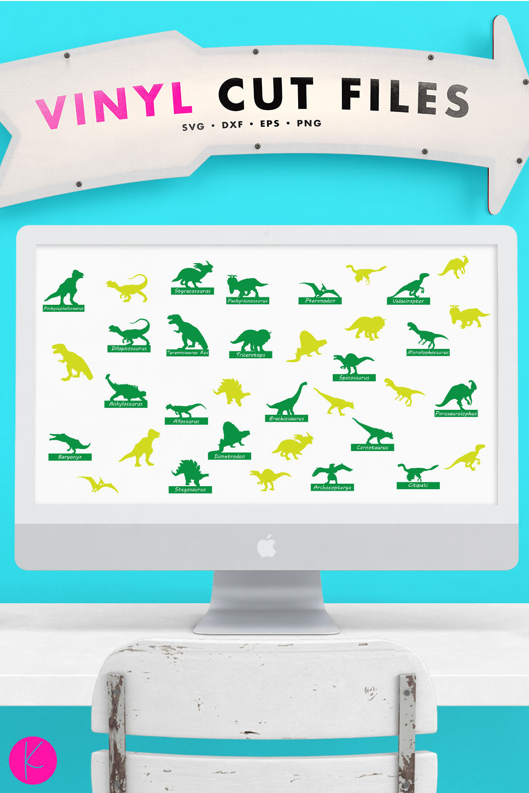 Dinosaur Silhouette Pack | SVG DXF EPS PNG Cut Files