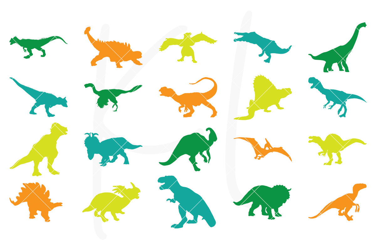 20 Plain Dinosaur Silhouettes