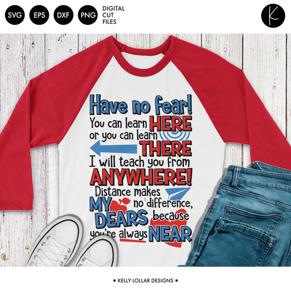 Distance Teacher Rhyme | SVG DXF EPS PNG Cut Files - Kelly Lollar Designs