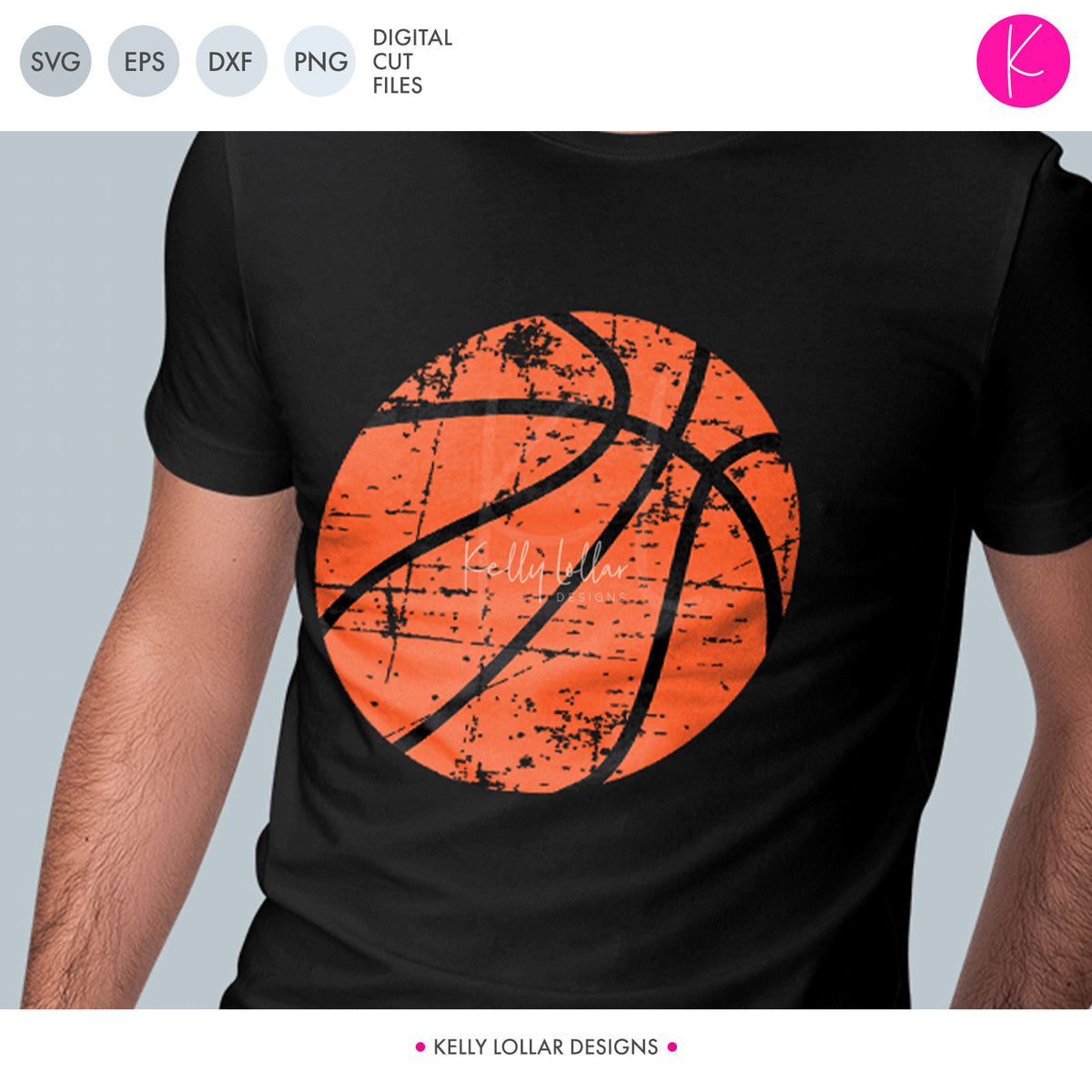 Distressed Basketball | SVG DXF EPS PNG Cut Files