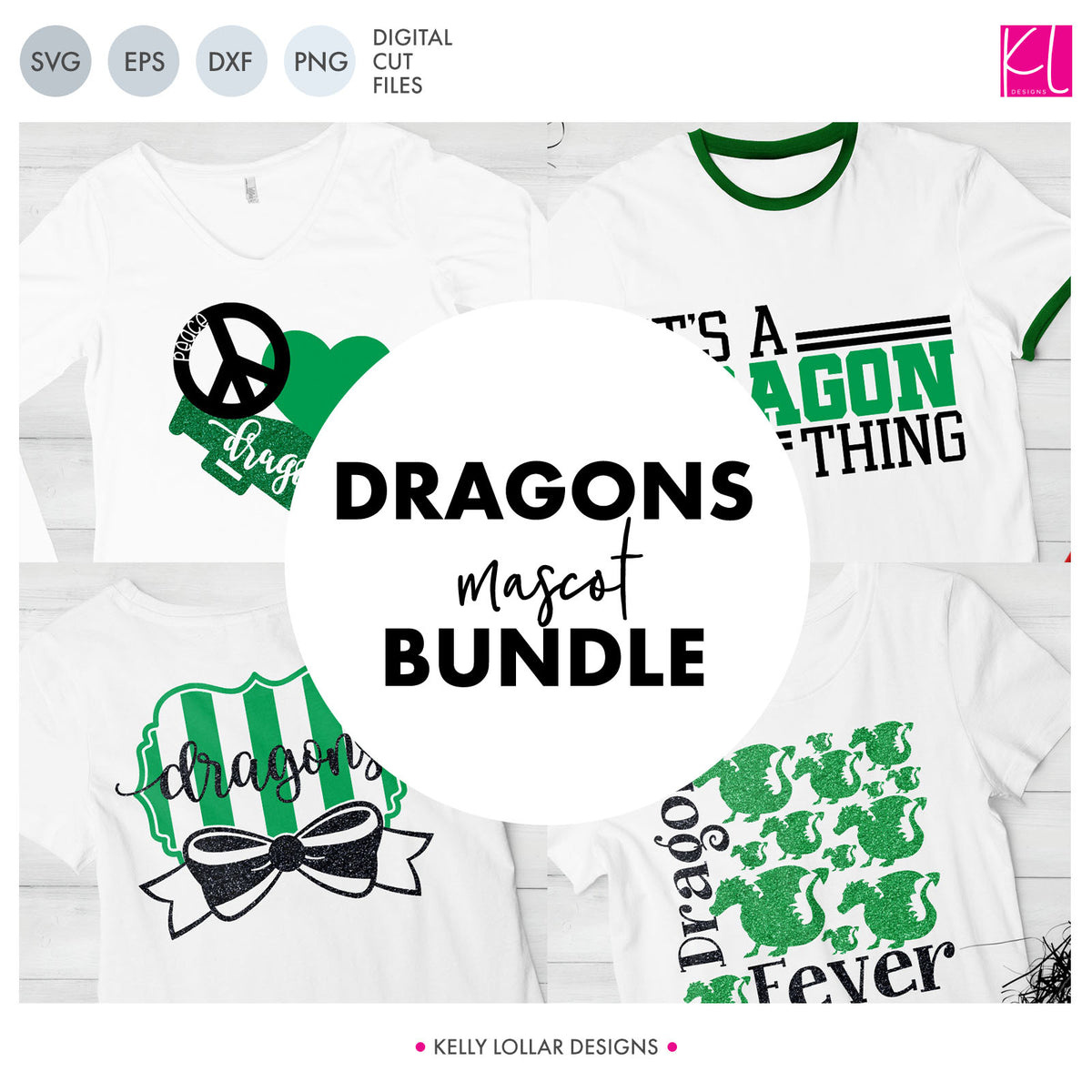 Dragons Mascot Bundle | SVG DXF EPS PNG Cut Files