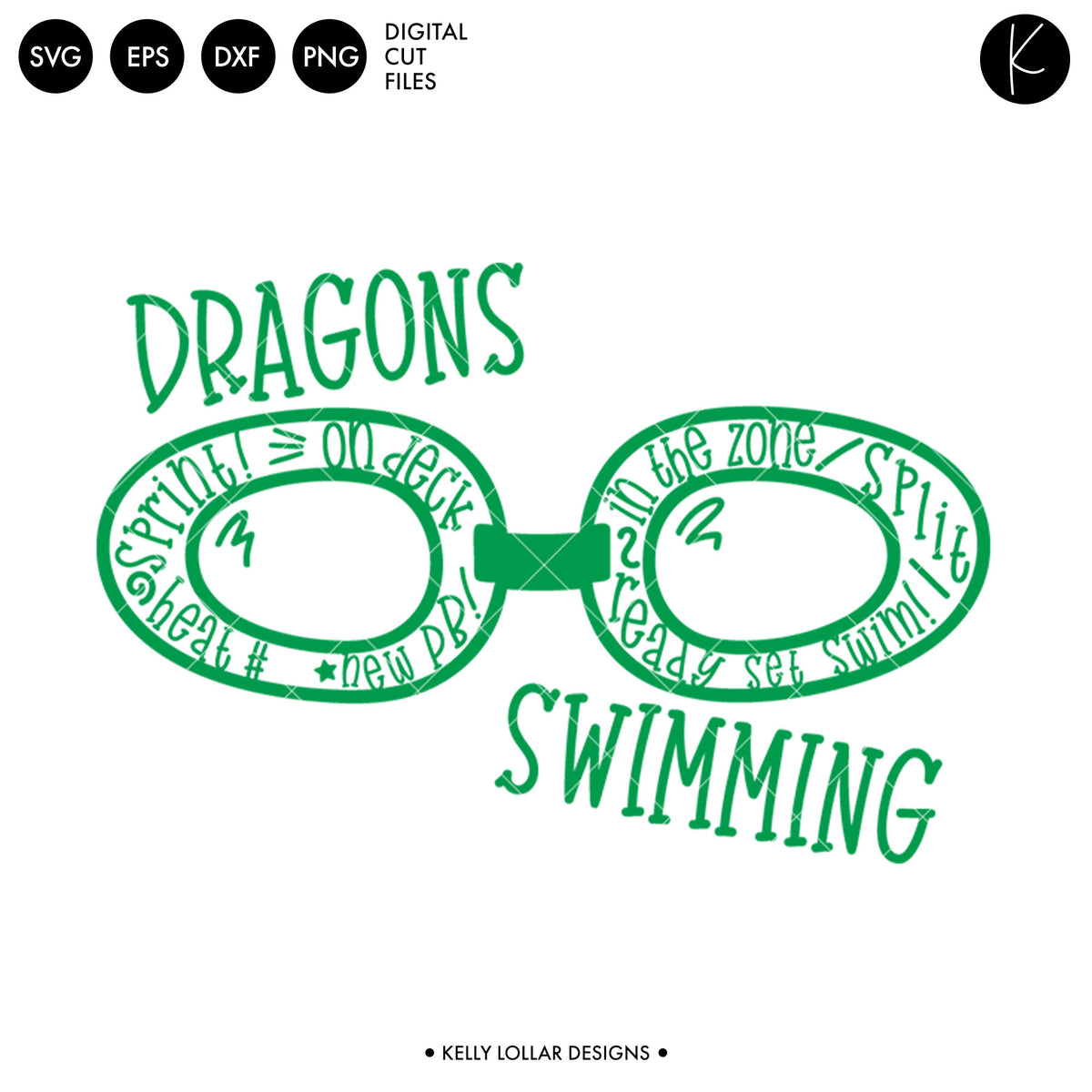 Dragons Swim Bundle | SVG DXF EPS PNG Cut Files