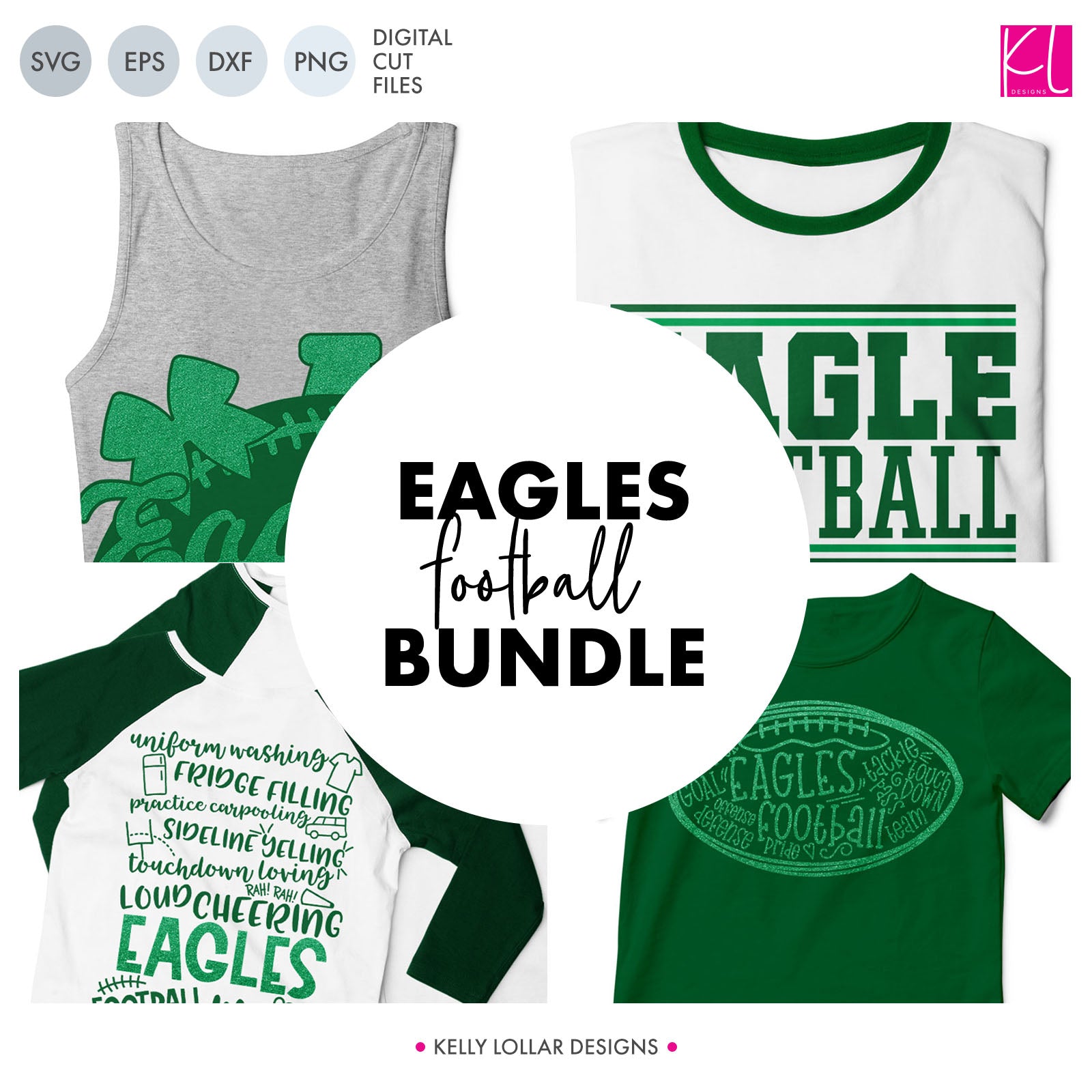 Eagles Football Bundle  SVG DXF EPS PNG Cut Files - Kelly Lollar Designs