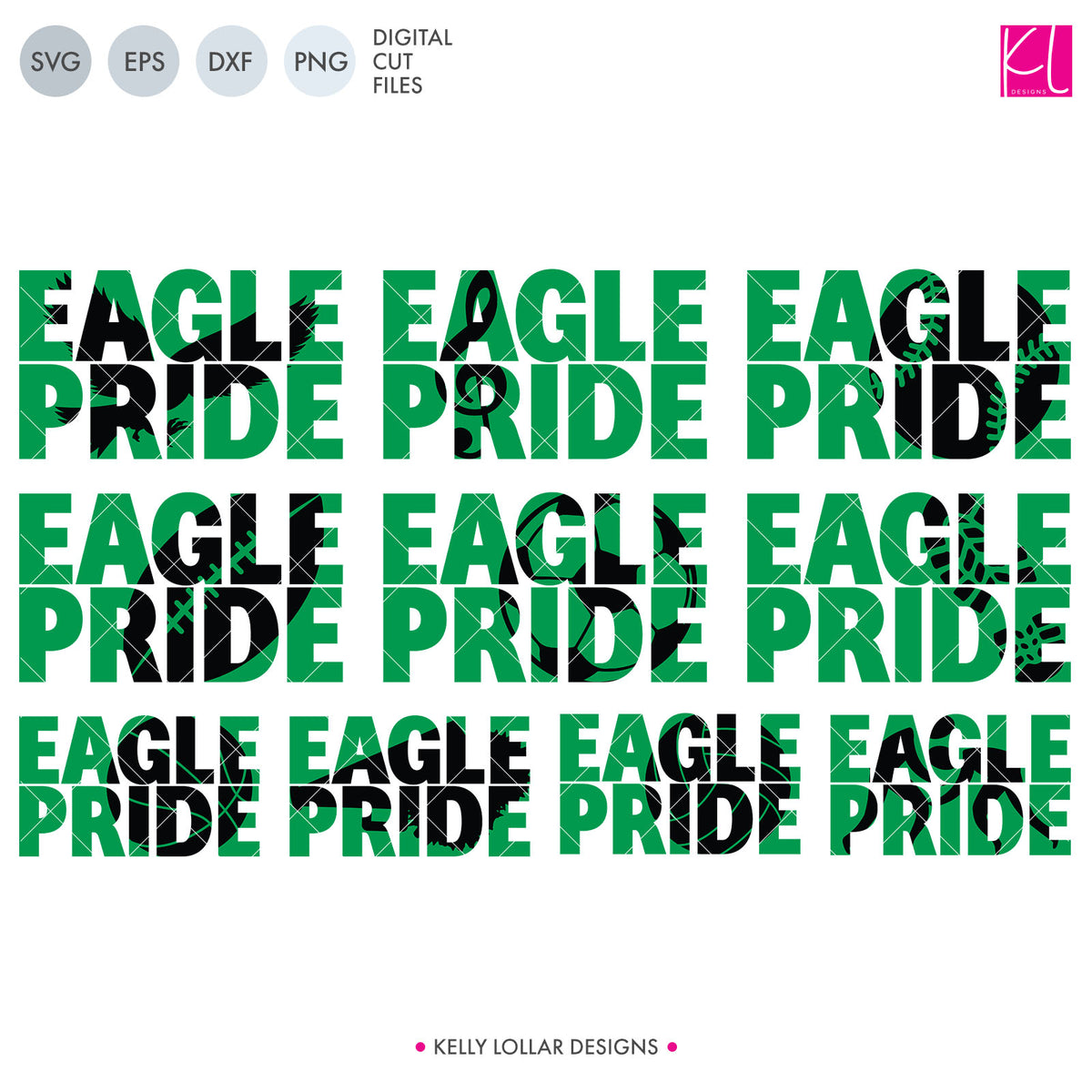 Eagles Mascot Bundle | SVG DXF EPS PNG Cut Files