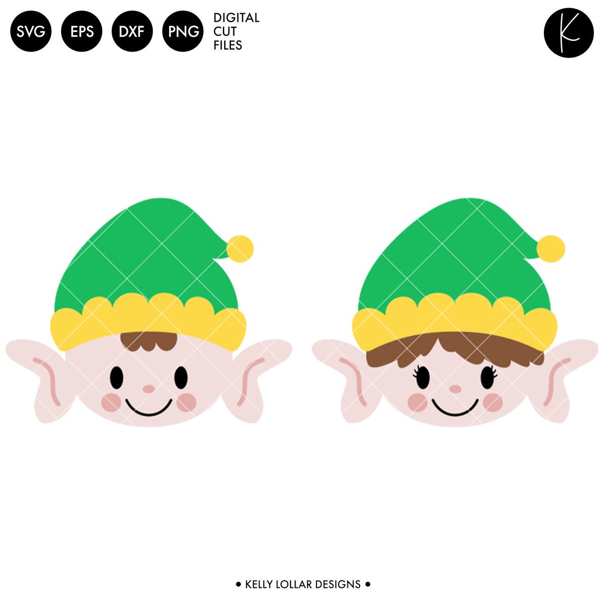 Elf Faces | SVG DXF EPS PNG Cut Files