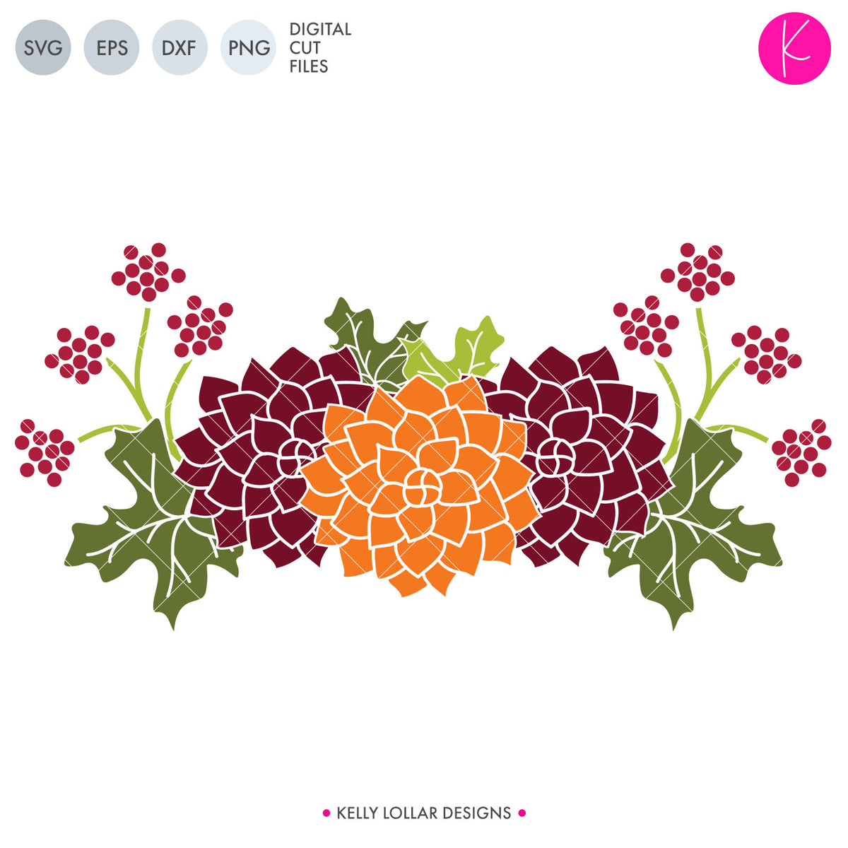 Fall Flowers | SVG DXF EPS PNG Cut Files