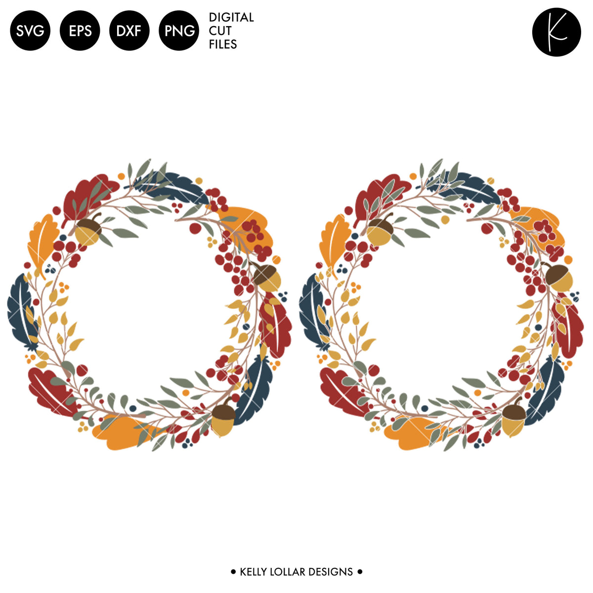 Fall Leaves Wreath | SVG DXF EPS PNG Cut Files