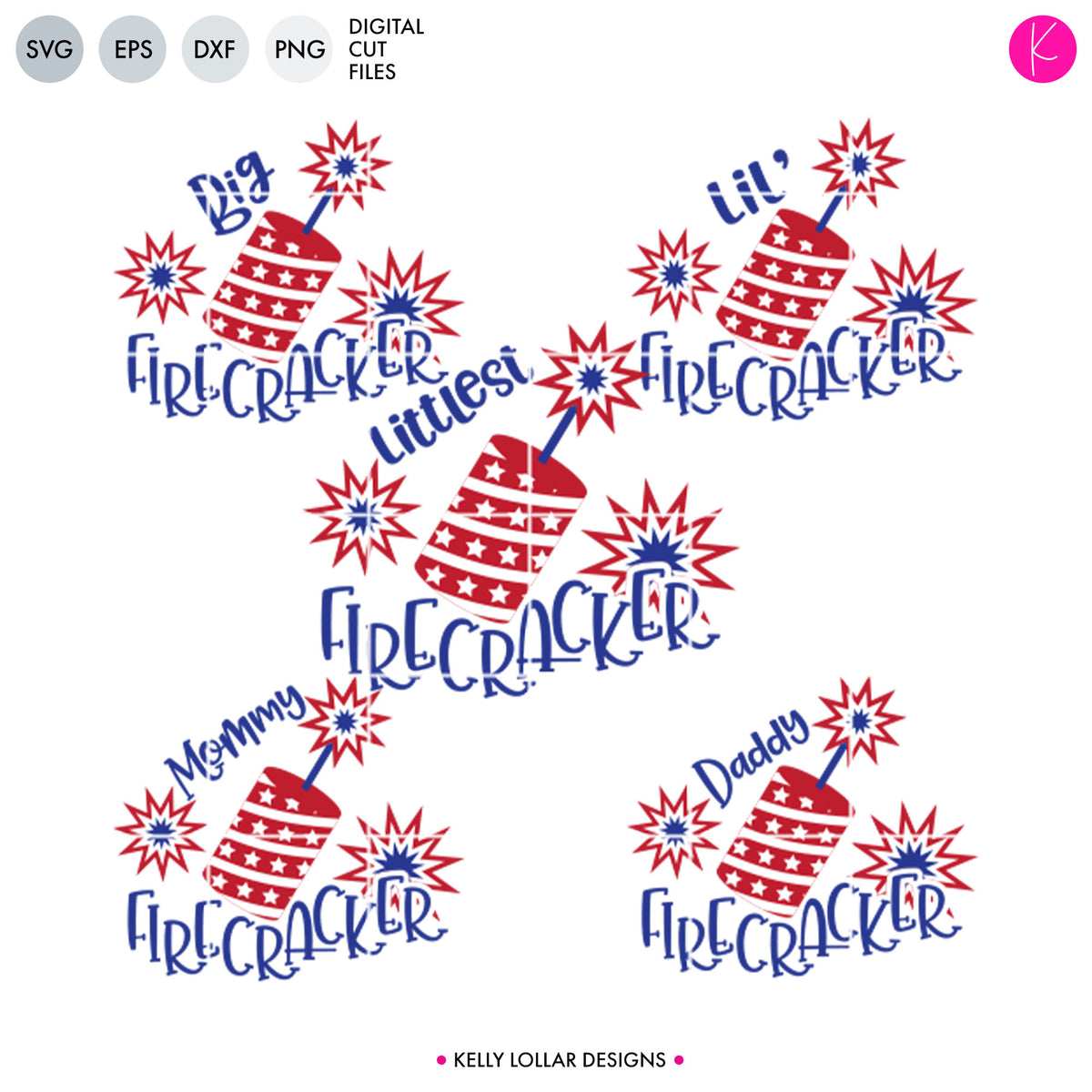 Lil&#39; Firecracker &amp; Family | SVG DXF EPS PNG Cut Files
