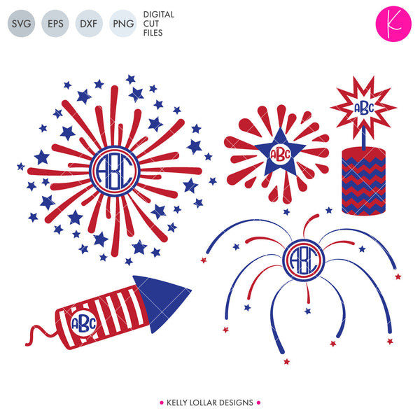 Firework Monogram SVG Files | Kelly Lollar Designs