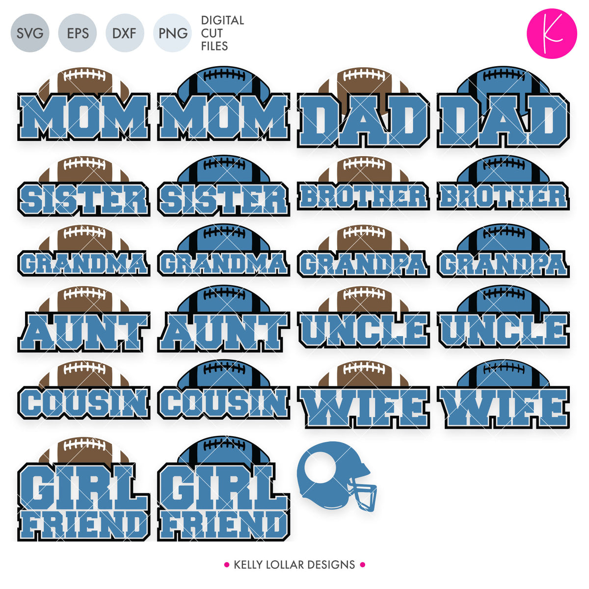 Football Family Bundle | SVG DXF EPS PNG Cut Files